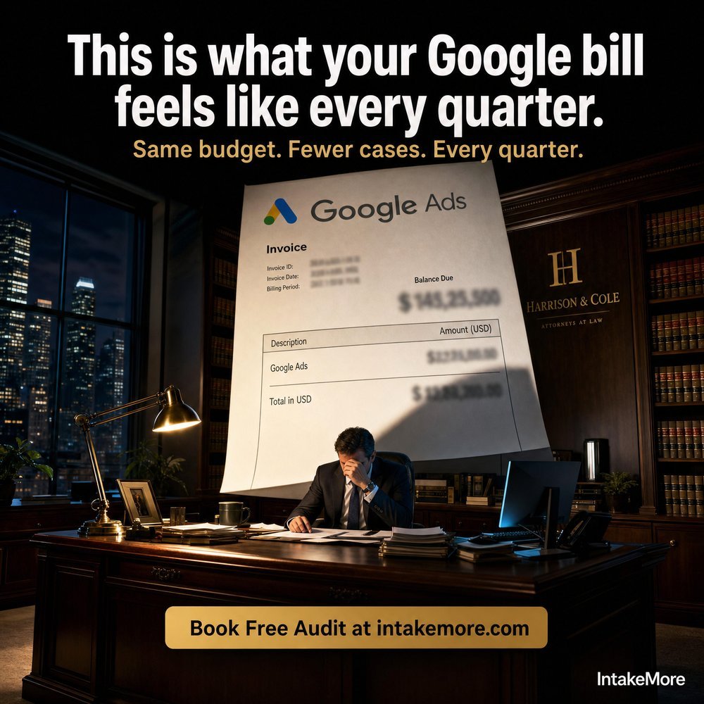 Rising Google ad spend pain-point ad for IntakeMore